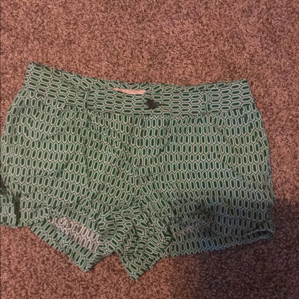 Banana Republic green silk shorts